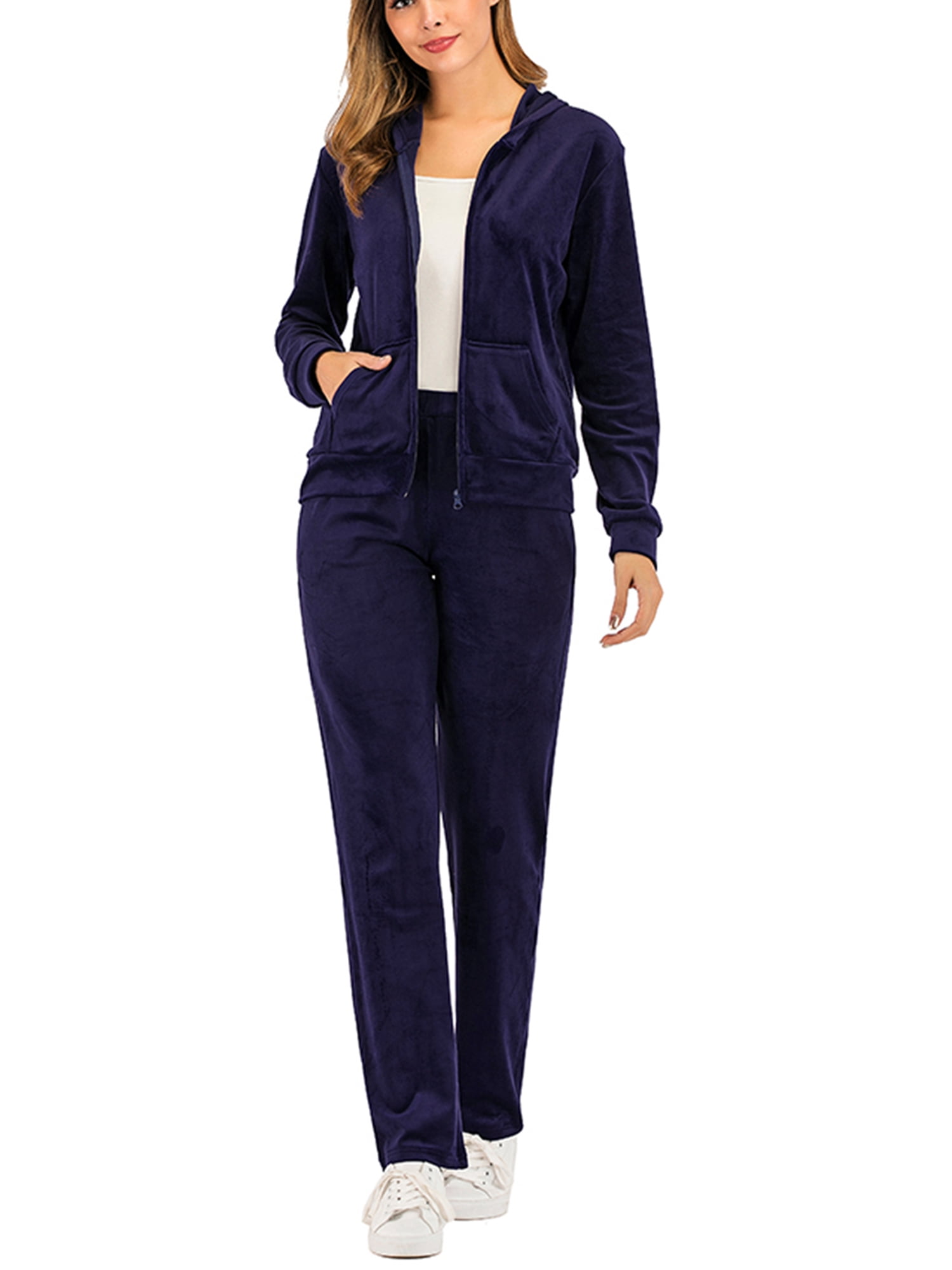 FUTATA Women's Velour Tracksuit Outfits Joggers Set Long Sleeve