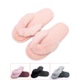 thumbnail image 1 of FUTATA Womens Bedroom Slippers Open Toe Fleece Bedroom Shoes Soft Sole Rubber Slippers Ladies Flip Flops House Slippers,Pink Black Gray Red, 1 of 7