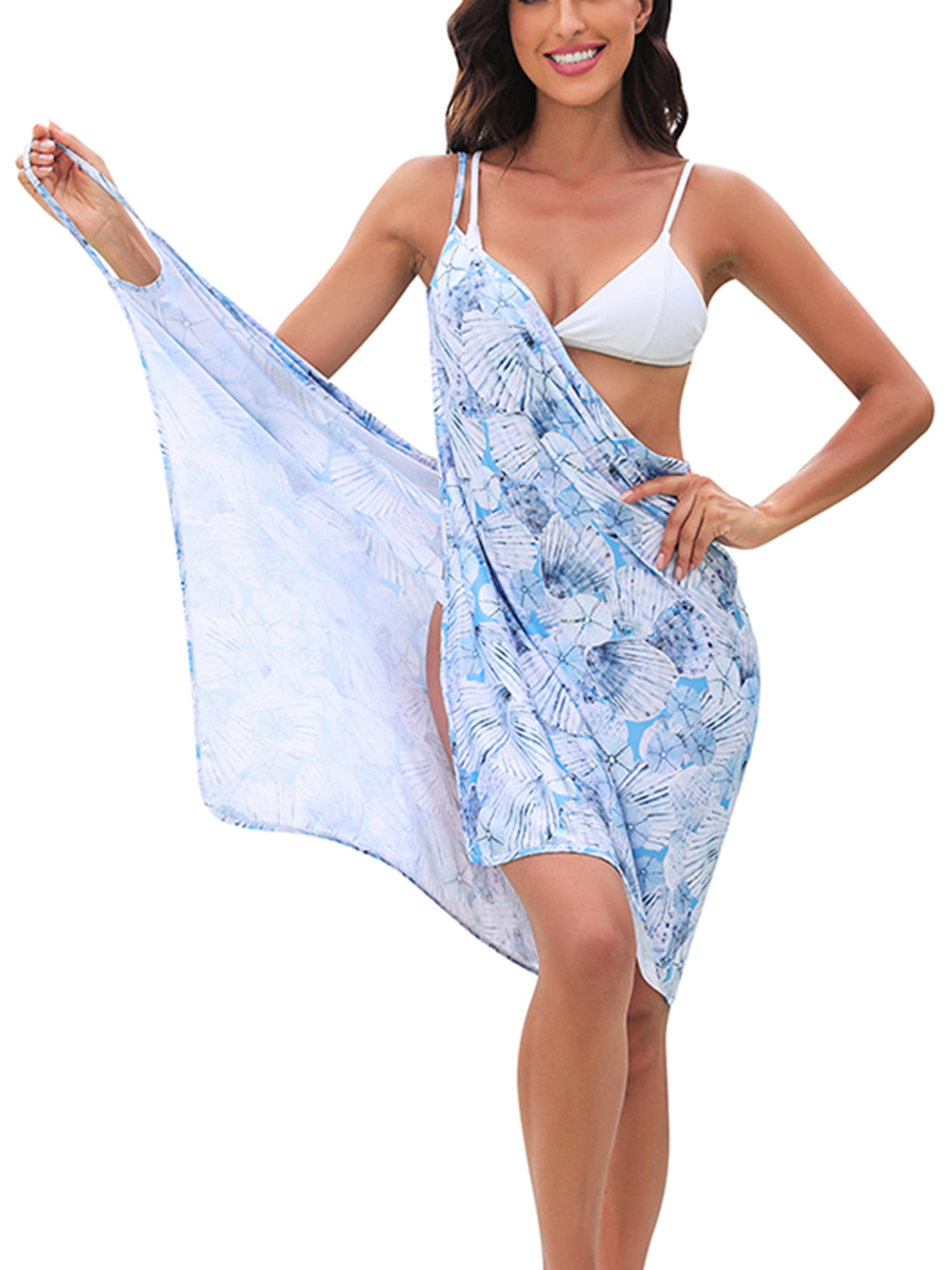 Sea Turtle Swimsuit Cover Up Women, Ocean Wrap Front Sarong Bikini Bat –  Starcove Fashion