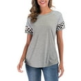 thumbnail image 1 of FUTATA Womens Short Sleeve T Shirts Crewneck Summer Casual Tops Tunics Basic Tee Fashion Raglan Blouses Baseball T Shirts,M-3XL, 1 of 7