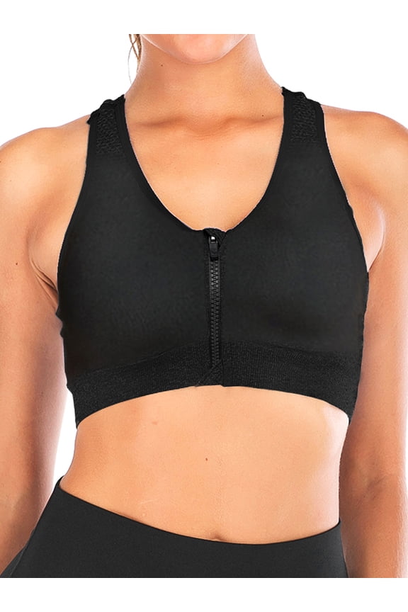 Womens Sports Bra Padded Seamless Racerback Workout Bras High Impact Push-Up Post Op Bras Tank Tops For Yoga Running Gym Training