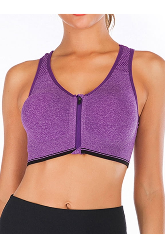 Womens Sports Bra Padded Seamless Racerback Workout Bras High Impact Push-Up Post Op Bras Tank Tops For Yoga Running Gym Training