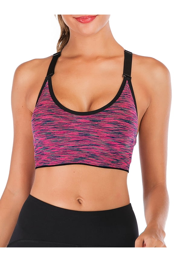 Womens Yoga Sports Bra Padded Medium Support Workout Bras Running Tank Top Longline RacerBack Compression Bras,S-2XL