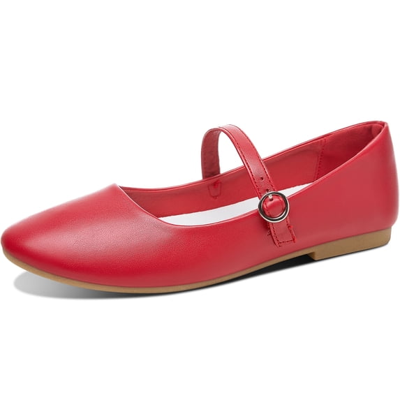 FUTINA Mary Jane Shoes(Red US7)