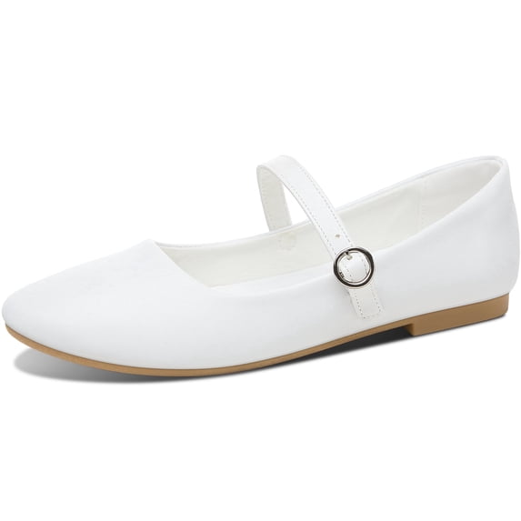 FUTINA Mary Jane Shoes(White US8)