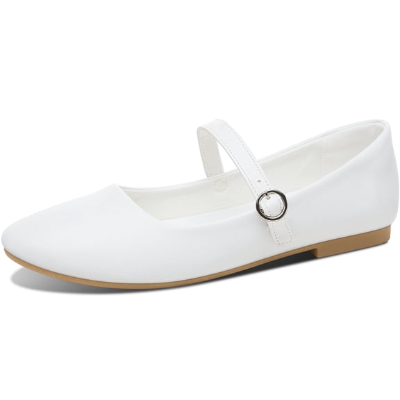 FUTINA Mary Jane Shoes(White US8)