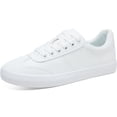 thumbnail image 1 of FUTINA women court Sneakers Comfortable Retro Tennis Sneakers Low Top Faux Leather walking Shoes(White US9), 1 of 5