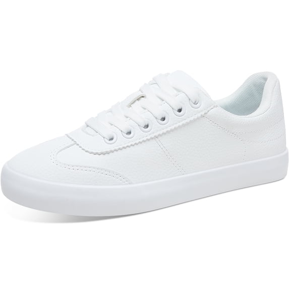 FUTINA women court Sneakers Comfortable Retro Tennis Sneakers Low Top Faux Leather walking Shoes(White US9)