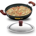 thumbnail image 1 of FUTURA Hard Anodised Deep-Fry Pan(Kadhai) 7-1/2-Litre with Steel Lid and Flat Bottom, 1 of 1