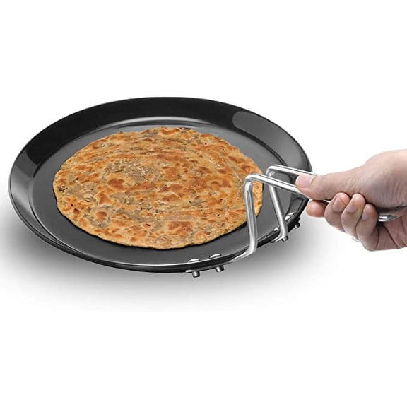 FUTURA Hard Anodised Induction Model with Flat Bottom Tawa Griddle, Medium, Black