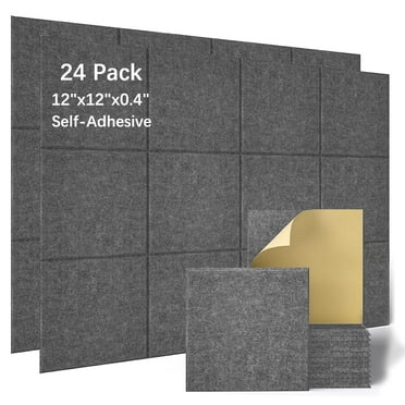 FUTURE PANELS 24 Pack 12" x 12" Self-Adhesive Acoustic Dampers - Sound Absorbing Soundproofing Panels