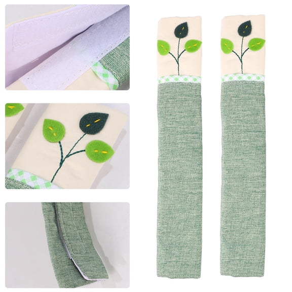 FUTUREORYY 1 Pair Green Fabric Grape Shape Handmade Style Fridge Wraps Refrigerator Handle Cover 10.2x5.1in