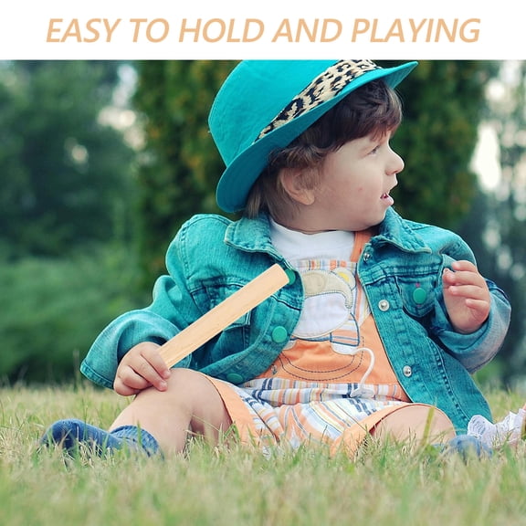 FUTUREORYY 1 Pair Khaki Beginner Friendly Rhythm Sticks for Kids Wood Percussion 7.9In