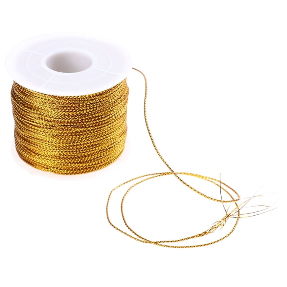 FUTUREORYY 1 Roll Jewelry Hanging Rope Golden Wire for Diy Accessories and present Wrapping 100m x 0.04in