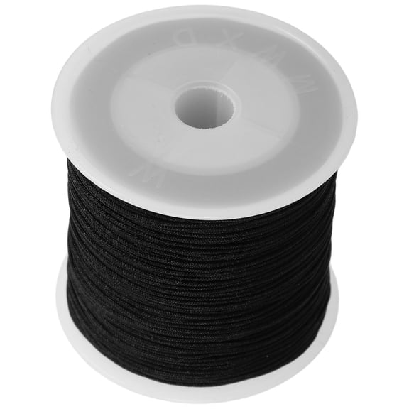 FUTUREORYY Black Nylon String Roll for Beading, Macrame, and Outdoor Crafts, Cord for Projects