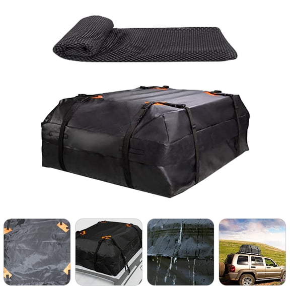 FUTUREORYY 1 Set Black Dustproof and Anti-slip Rooftop Cargo Carrier for Road Trips