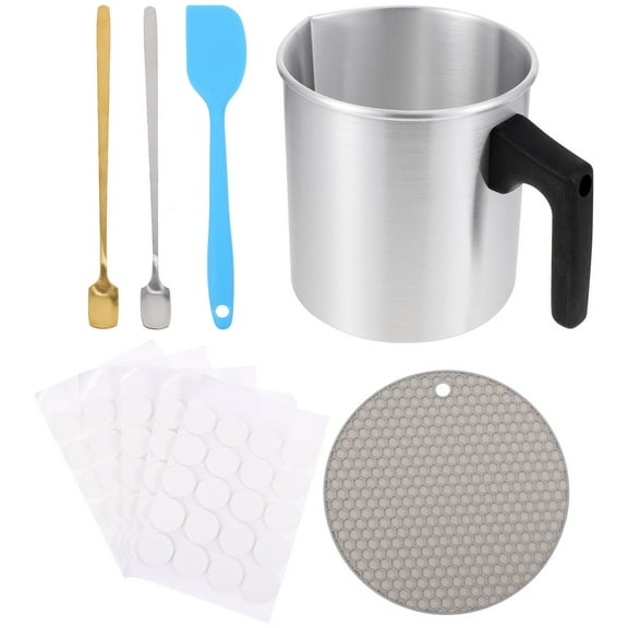 FUTUREORYY 1 Set Farmhouse Candlestick Holders Candle Making Kit With Wax Melting Pot For Diy Craft And Family Activities