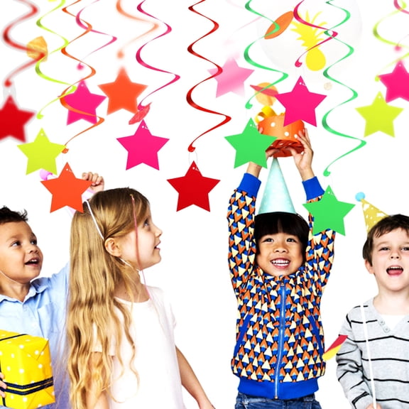 FUTUREORYY Birthday Party Swirls Hanging Swirls Neon Colors 1 Set