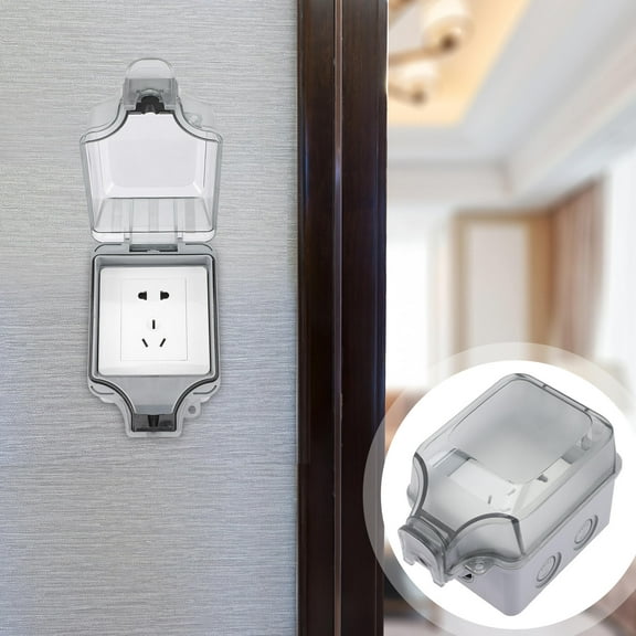 FUTUREORYY 1 Set Outdoor Receptacle Cover Weatherproof Electrical Sockets 5 Hole White Plastic 11.8X7.9X3.9in