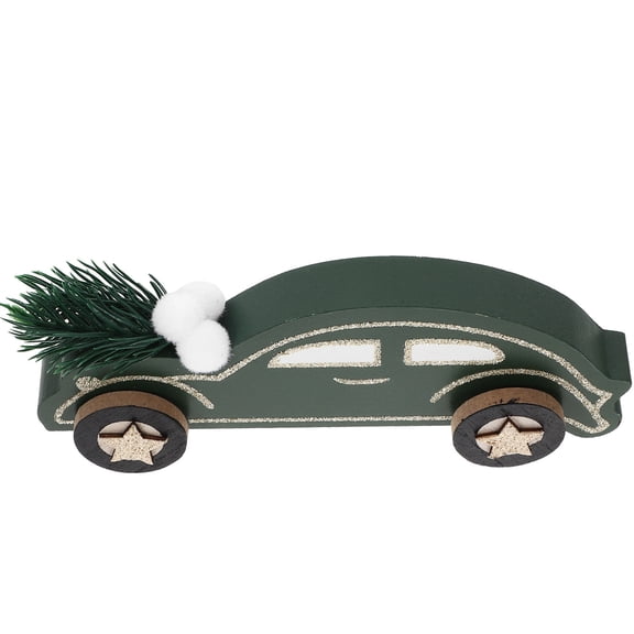 FUTUREORYY 1 Set Wood Car Table Sign Green 18X7CM Elegant Design for Festival Atmosphere Collectors