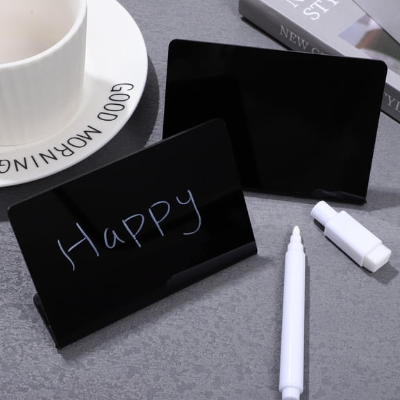 FUTUREORYY 10 Pcs Mini Chalkboard Sign Black Acrylic Writable Display Table Numbers for Weddings