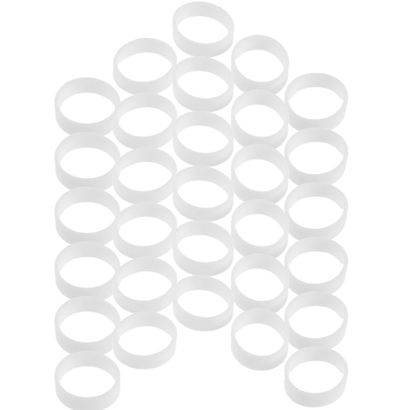 FUTUREORYY 1000Pcs High Elasticity White Silicone Cable Bands Reusable Cord Ties for Wire Organization