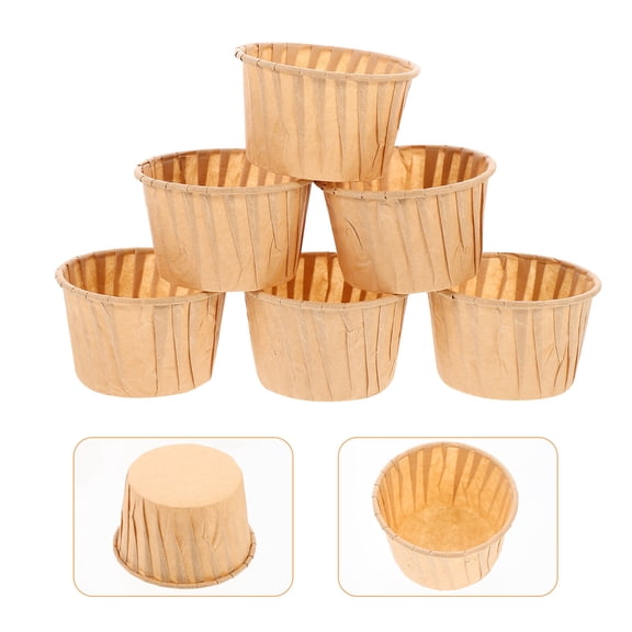 FUTUREORYY 100Pcs Light Yellow Disposable Baking Cups Paper Molds for Cake Desserts