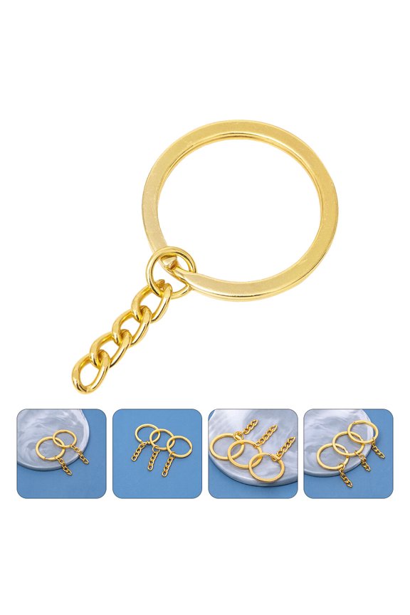 100Pcs Metal Key Circle Rings for DIY Craft Projects and Key Chain Decoration with Extra Jump Ring Screw