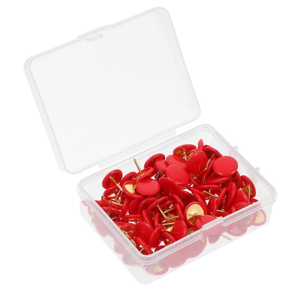 FUTUREORYY 100Pcs Red Thumb Tacks Flat Head Holding Photos For Wooden Walls
