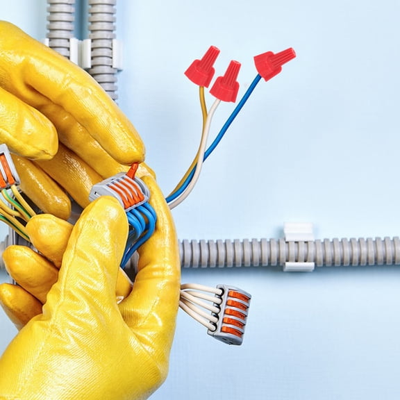 FUTUREORYY 100Pcs Red Wire Terminal Kits with Screw Terminals Nuts for Efficient Electrical Wiring