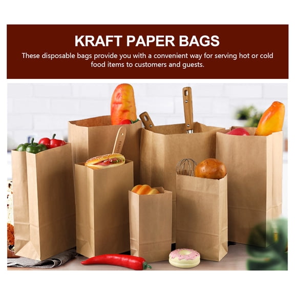 FUTUREORYY 100Pcs Small Paper Bags for Birthday Parties Thickened Leak-proof Bottom