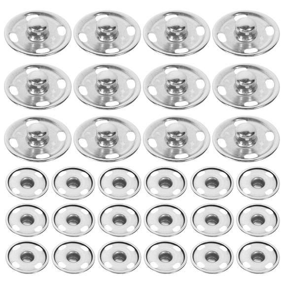 FUTUREORYY 100pcs Metal Press Stud Snap Sew On Snap Buttons Silver Fastening Closure for Bags Sewers
