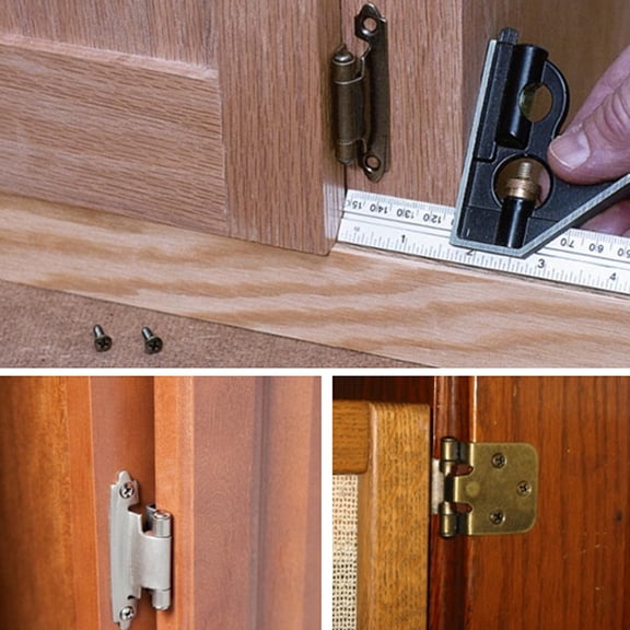 FUTUREORYY 10Pcs Durable Coffee Spring Hinges for Doors Self-Closing Face Mount Concealed Hinges