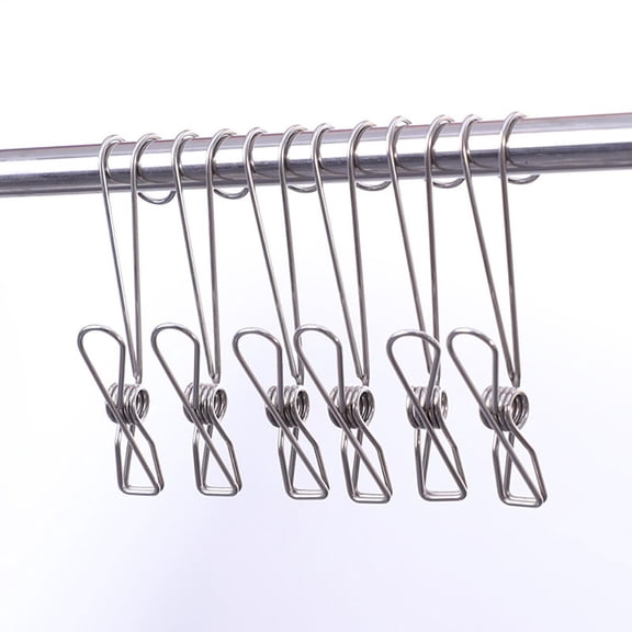 FUTUREORYY 10Pcs Heavy Duty Clothes Pin Clamps with Hooks for Laundry and Bathroom Use Strong Utility Clips