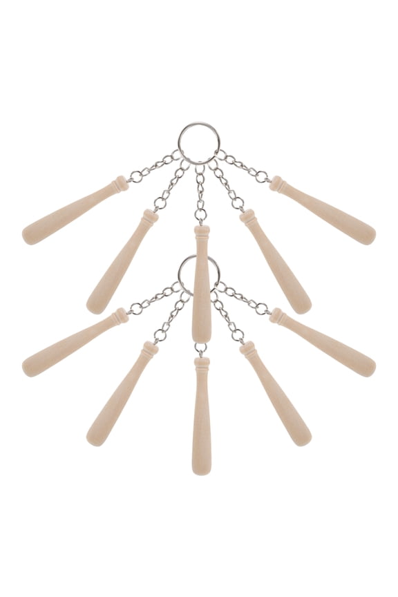 10Pcs Baseball Bat Keychain Wood Pendant Baseball Themed Party Supplies Accessory