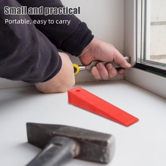 FUTUREORYY 10Pcs Moisture Resistant Red Plastic Door Frame Shims for Quick Furniture and Window Shimming