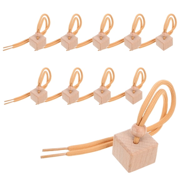 FUTUREORYY 10Pcs Perfume Bottle Caps Light Brown Beech Hanging Decor for Elegant Drivers