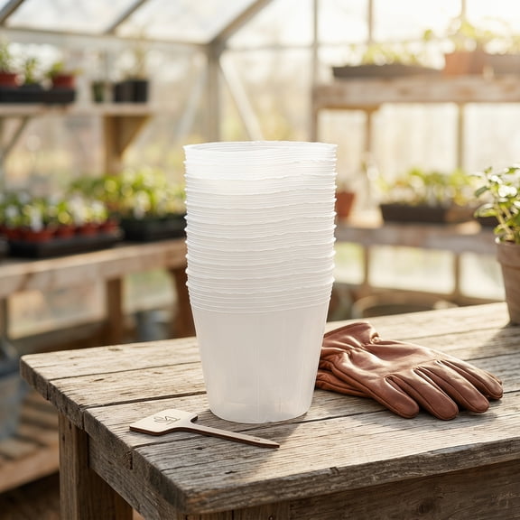 FUTUREORYY Nursery Pot Liner Plastic Transparent 10Pcs for Florist Use