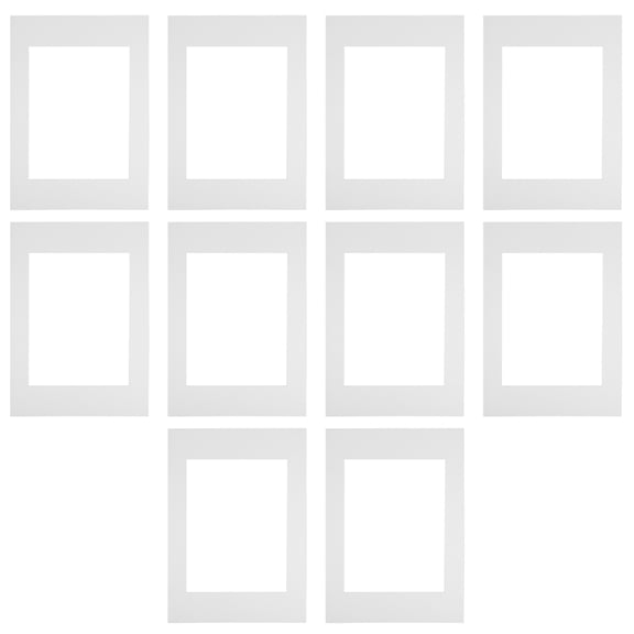 FUTUREORYY 10Pcs White Frame Mat for Picture Frames Versatile Round and Square Cutouts for Photo Art Prints