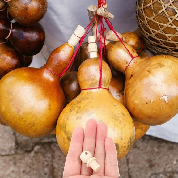 FUTUREORYY 10Pcs Wood Finials for Professional Use with Gourd Shape and Beige