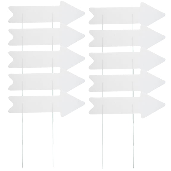 FUTUREORYY 10Pcs Writable Blank Yard Sign with Stake for Outdoor Signage Needs