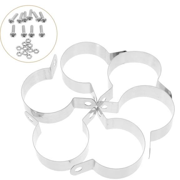 FUTUREORYY 10pcs Ground Pipe Clamp Rigid Pipe Strap Silver 304 Stainless Steel For Industrial Support