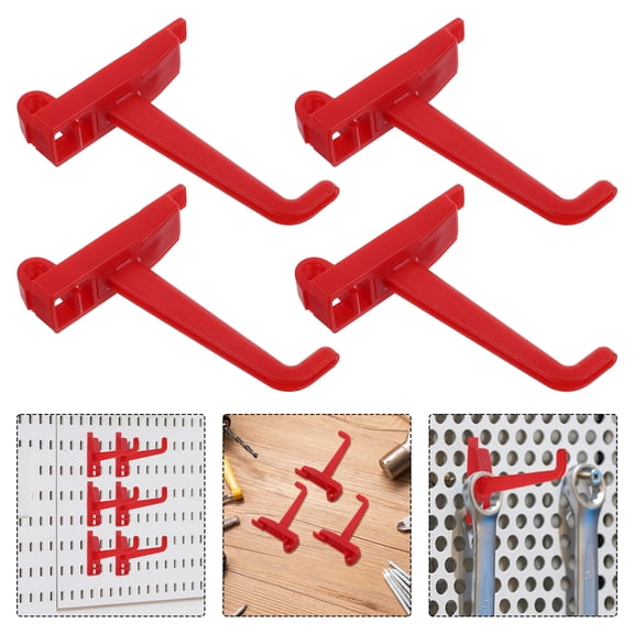 FUTUREORYY 10pcs Pegboard Hooks Lock Tools Red Heavy Duty Hooks for Workshops