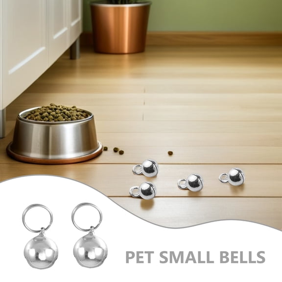 FUTUREORYY 10pcs Puppy Training Bell Silver Metal Cat Collar Bell for Daily Use