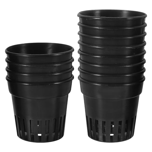 FUTUREORYY 12Pcs Garden Net Cups Plastic Plant Pot Basket Black Uv Resistant with Strong Tenacity for Gardening
