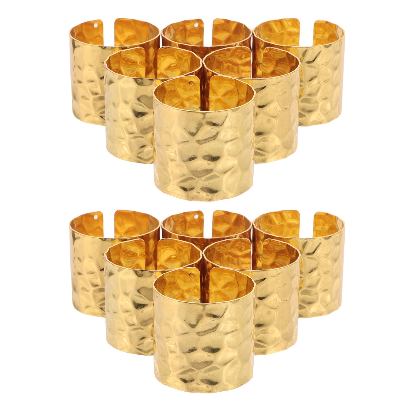 FUTUREORYY 12Pcs Golden Metal Napkin Rings with Unique Texture for ...