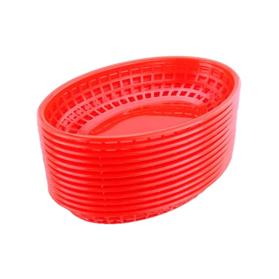 FUTUREORYY 12Pcs Red Plastic Serving Tray Boat Designed for Fruit Snacks and Storage