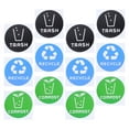 thumbnail image 1 of FUTUREORYY 12Pcs Square Recycling Stickers for Trash Can Household Use 3.9X3.9X0.04In, 1 of 8