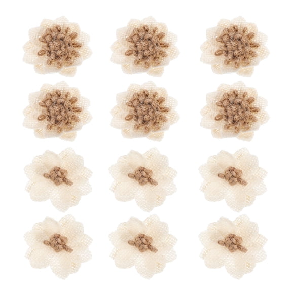 FUTUREORYY 12pcs Burlap Flower Large Assorted Color Rustic Bouquet For Wedding And Christmas Decor
