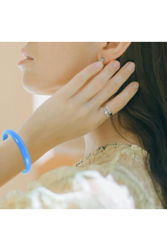 14Pcs Turquoise Blue Acrylic Bangle Bracelets for Rave Candy Accessories